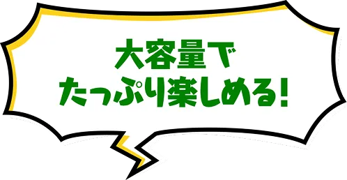 大容量でたっぷり楽しめる！