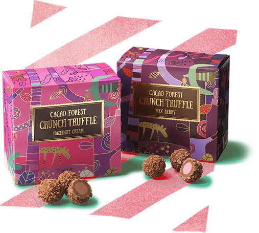 カカオの森 クランチトリュフ ヘーゼルナッツクリーム／ミックスベリー