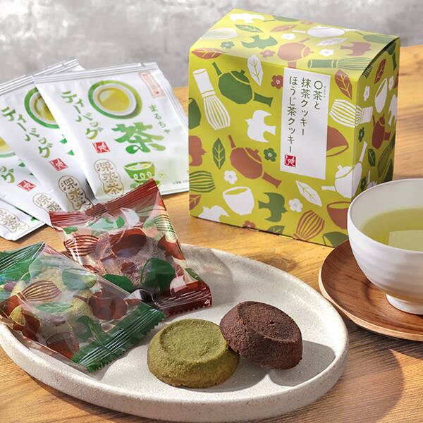 〇茶（まるちゃ）と抹茶クッキー・ほうじ茶クッキー　1セット