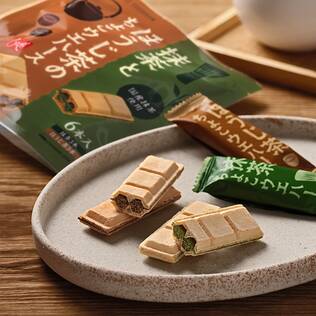 抹茶とほうじ茶のちょこウエハース　6本