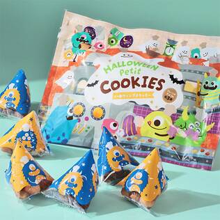 ハロウィンプチクッキー（プレーン味・チョコ味）　6p【ハロウィン】