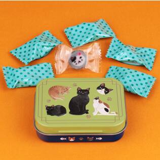 ネコミニ缶（グリーン）　1個