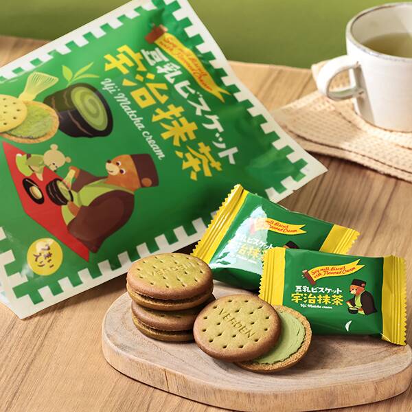 豆乳ビスケット　宇治抹茶クリーム　7p