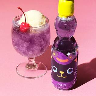 ハロウィンくろねこラムネ　グレープ味　250ml【ハロウィン】