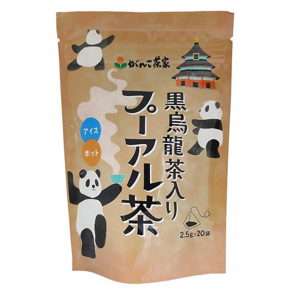 がんこ茶家　黒烏龍茶入りプーアル茶　20p