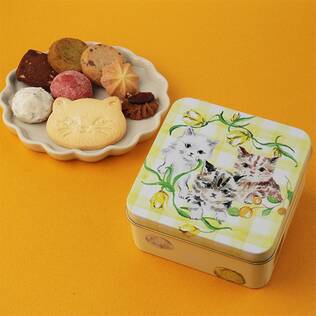 オンラインストア限定　ダダカ　こねこのこねこねクッキー缶mini　Friends　18p