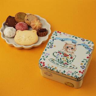 オンラインストア限定　ダダカ　こねこのこねこねクッキー缶mini　Happy　Days　18p