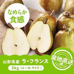 【予約販売】オンラインストア限定　山形県産ラ・フランス　大玉（4-5Lサイズ）3kg●産地直送・送料込み●【11月上旬-中旬頃お届け予定】