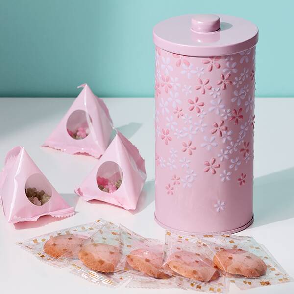 さくらキャニスター缶　ピンク　1個