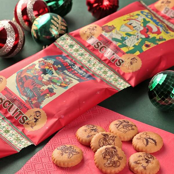 ディズニーキャラクター　クリスマス　プリントビスケット4バッグ　48g【クリスマス】