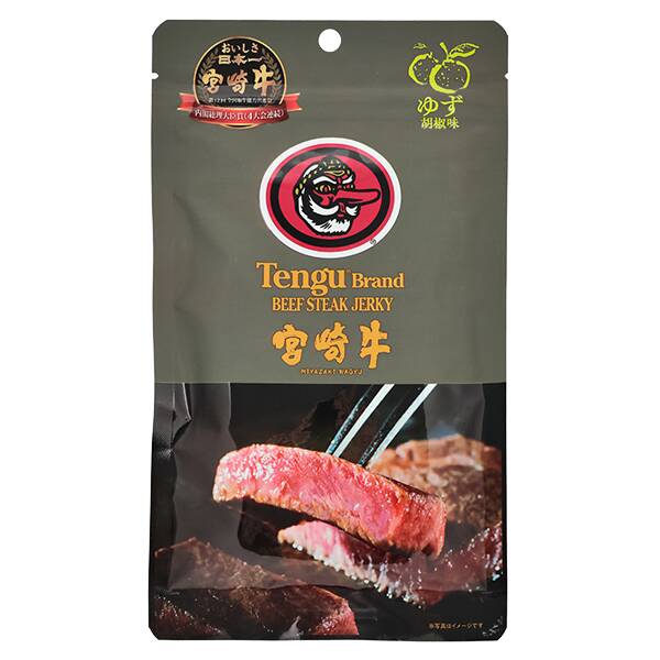 テング　ビーフステーキジャーキー　宮崎牛　柚子胡椒味　25g【アウトレット】【賞味期限：2026/3/24】