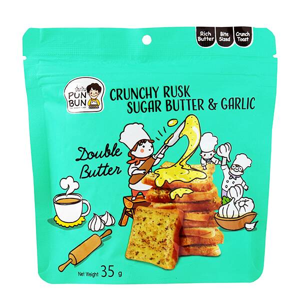 プンブンベーカリー　クランチラスク　シュガーバター＆ガーリック　35g