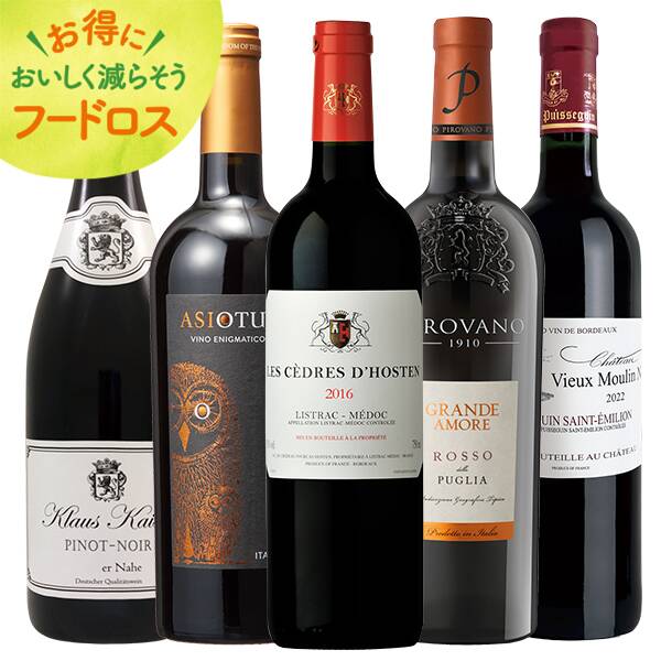 ＜訳あり品＞【お酒】オンラインストア限定　ボルドー入り！濃旨赤ワイン　厳選5本セット