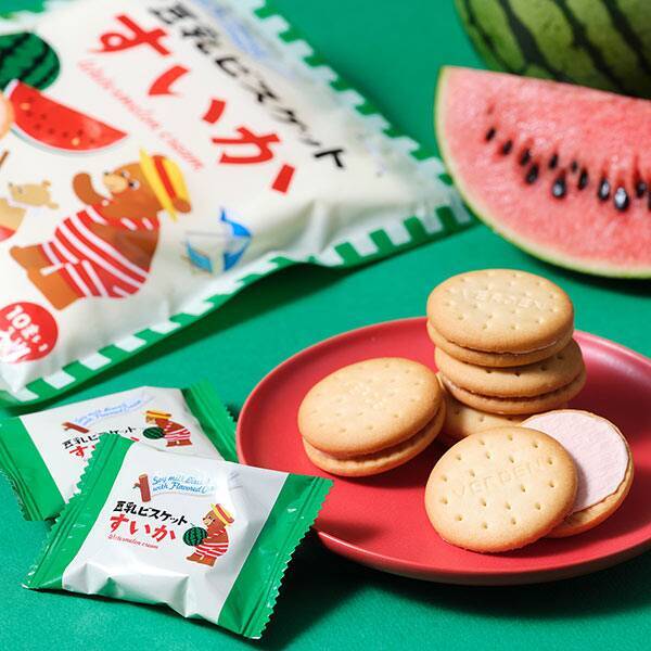 豆乳ビスケット　すいかクリーム　10p