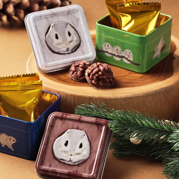 チョコクランチ缶エゾモモンガ　1個【クリスマス】