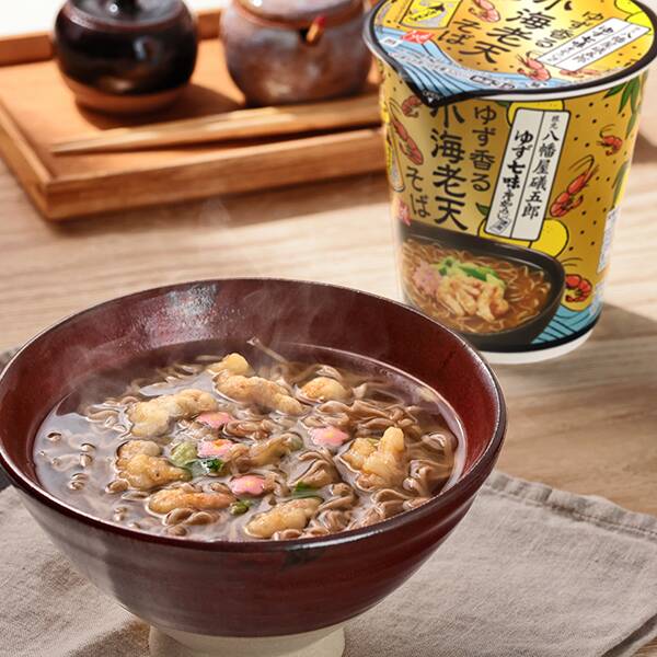 八幡屋礒五郎ゆず七味唐からし使用　ゆず香る小海老天そば　71g【賞味期限：2026/4/21】