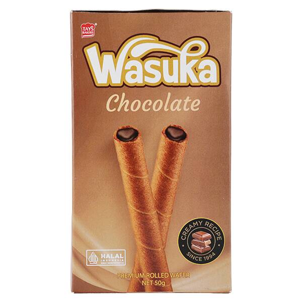 ワスカ　ウエハーロール　チョコレート味　50g