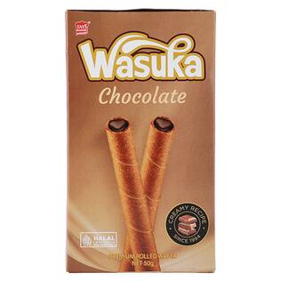 ワスカ　ウエハーロール　チョコレート味　50g