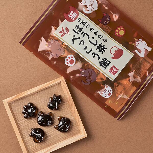 猫の五つのかたち　ほうじ茶べっこう飴　50g