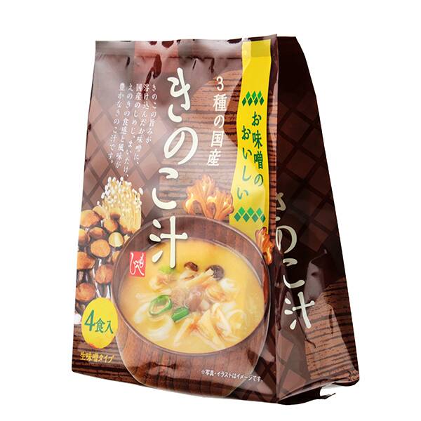 お味噌のおいしい 3種の国産きのこ汁 4p - カルディコーヒー
