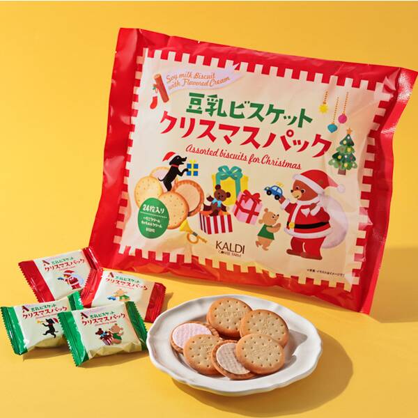 豆乳ビスケット　クリスマスパック　24p【クリスマス】（いちごクリーム・キャラメルクリーム）