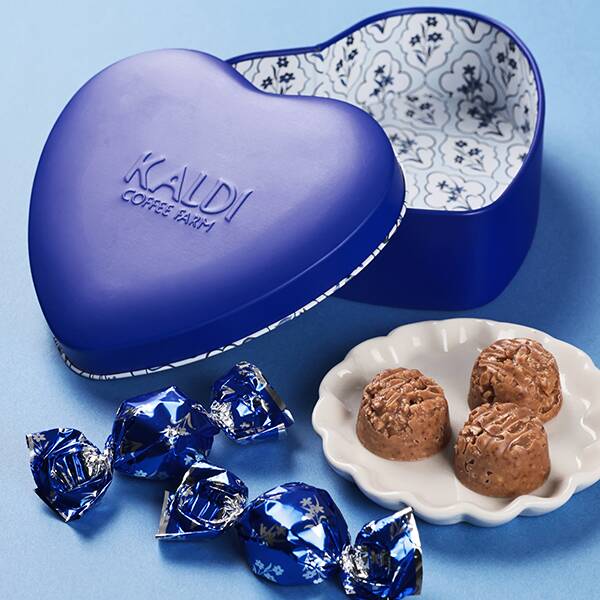 ハート缶　塩キャラメルクランチチョコレート　7p