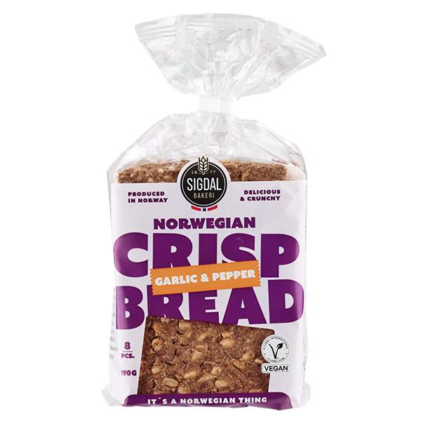 シグダル　クリスプブレッド　ガーリック＆ペッパー　190g