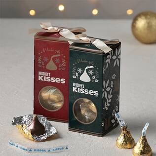 ハーシー　ウィンターギフトボックス　リボン付き　キス　ミルクチョコ　10p【クリスマス】