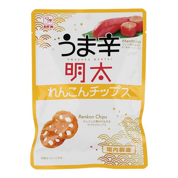カモ井　うま辛明太れんこんチップス　27g