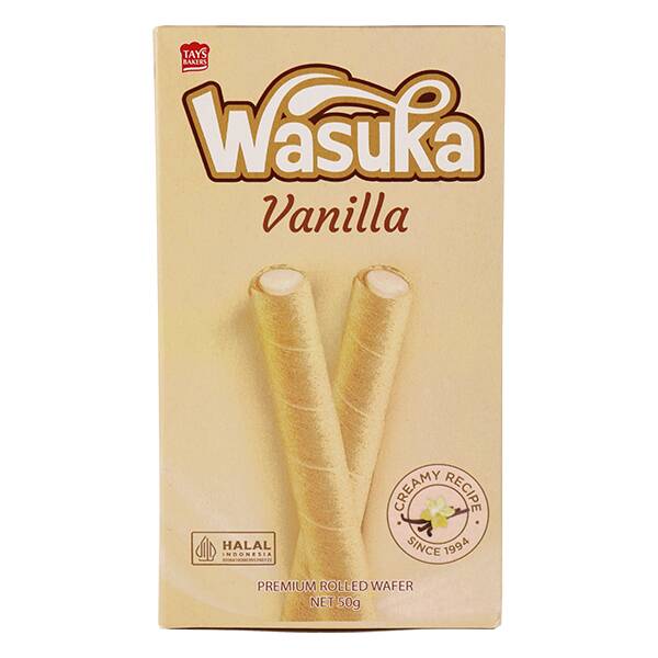 ワスカ　ウエハーロール　バニラ味　50g