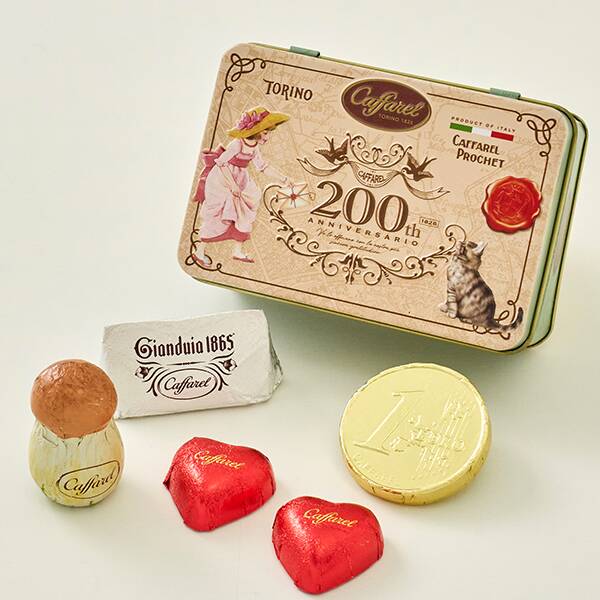 オンラインストア限定　カファレル　200周年ブルーミニ缶　ジャンドゥーヤチョコレート　5p