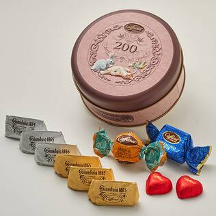 オンラインストア限定　カファレル　200周年ラウンド缶　ジャンドゥーヤチョコレート　10p