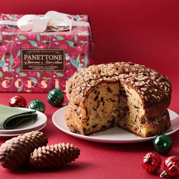 コルシーニ　パネトーネ　アマレーナ＆チョコラート　1000g【クリスマス】【賞味期限：2026/1/25】