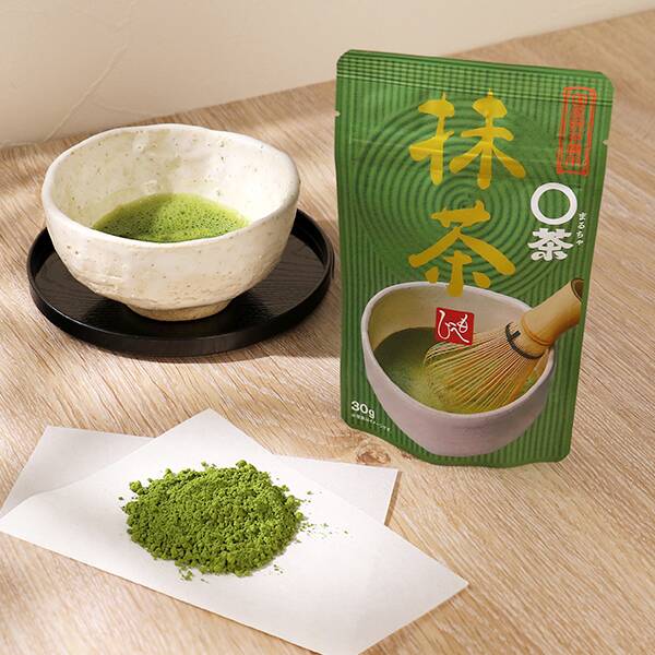 <b>「抹茶」が新登場！</b><br>もへじ 〇茶（まるちゃ）より「抹茶」が入荷しました。口当たりがよく、緑あざやかな国産抹茶です。
