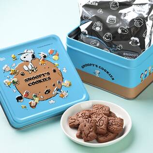 ホッカ　スヌーピーエンボス缶（チョコチップ）　70g
