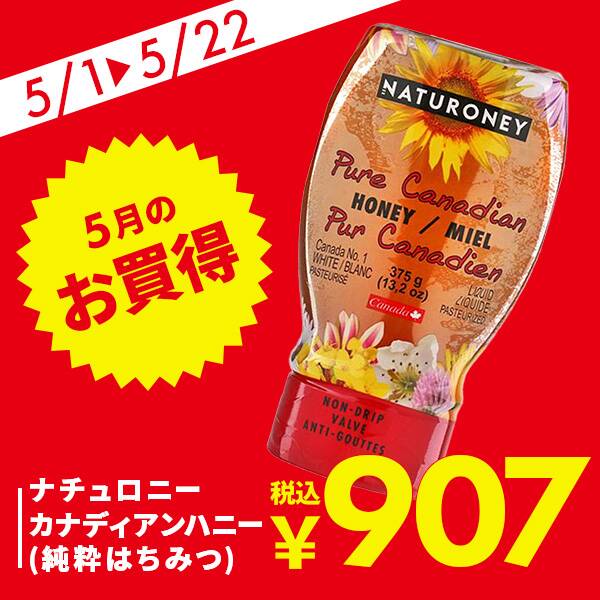 ナチュロニー　カナディアンハニー（純粋はちみつ）　375g