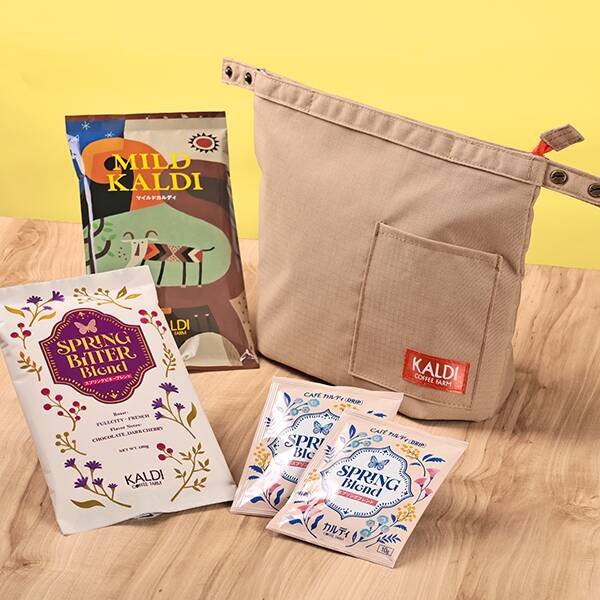 【焙煎珈琲】春を感じるコーヒー＆ランチバッグ（ベージュ）　1個