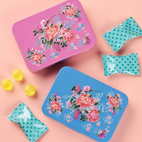 客家柄ミニ缶（パイナップル風味キャンディ入り）　1個