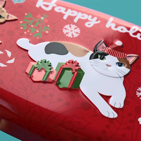 クリスマスネコオーバル缶 1個 カルディコーヒーファーム オンラインストア